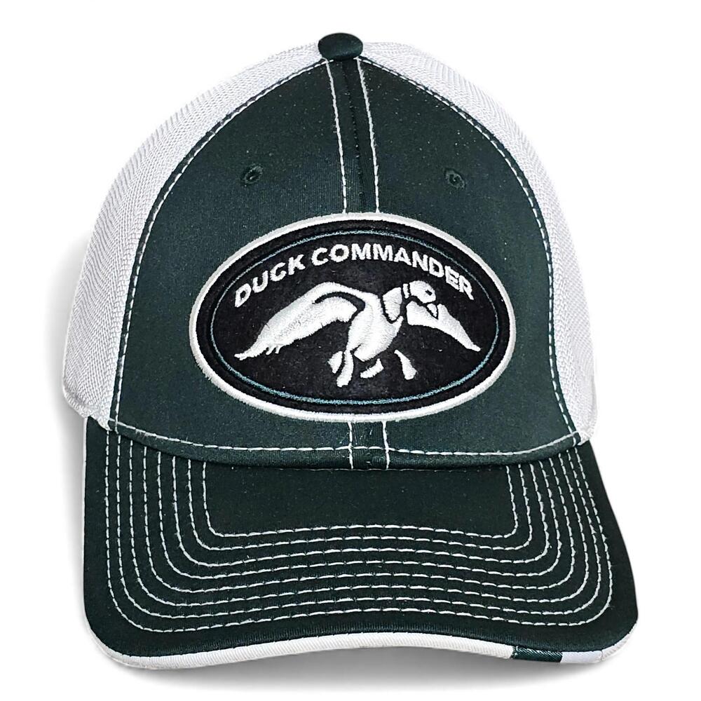 Duck Commander Embroidered Mesh‎ Back Baseball Cap Green White Men